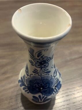 Vintage Delft Floral Vase